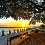 Beaufort Town on the water at sunset